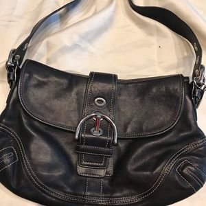 Black soft leather Coach purse